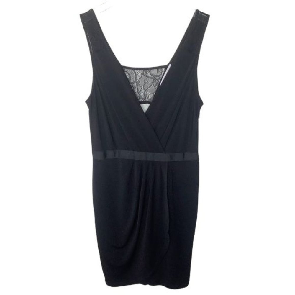BCBG Generation Black Faux Wrap Sleeveless Dress Size 8
